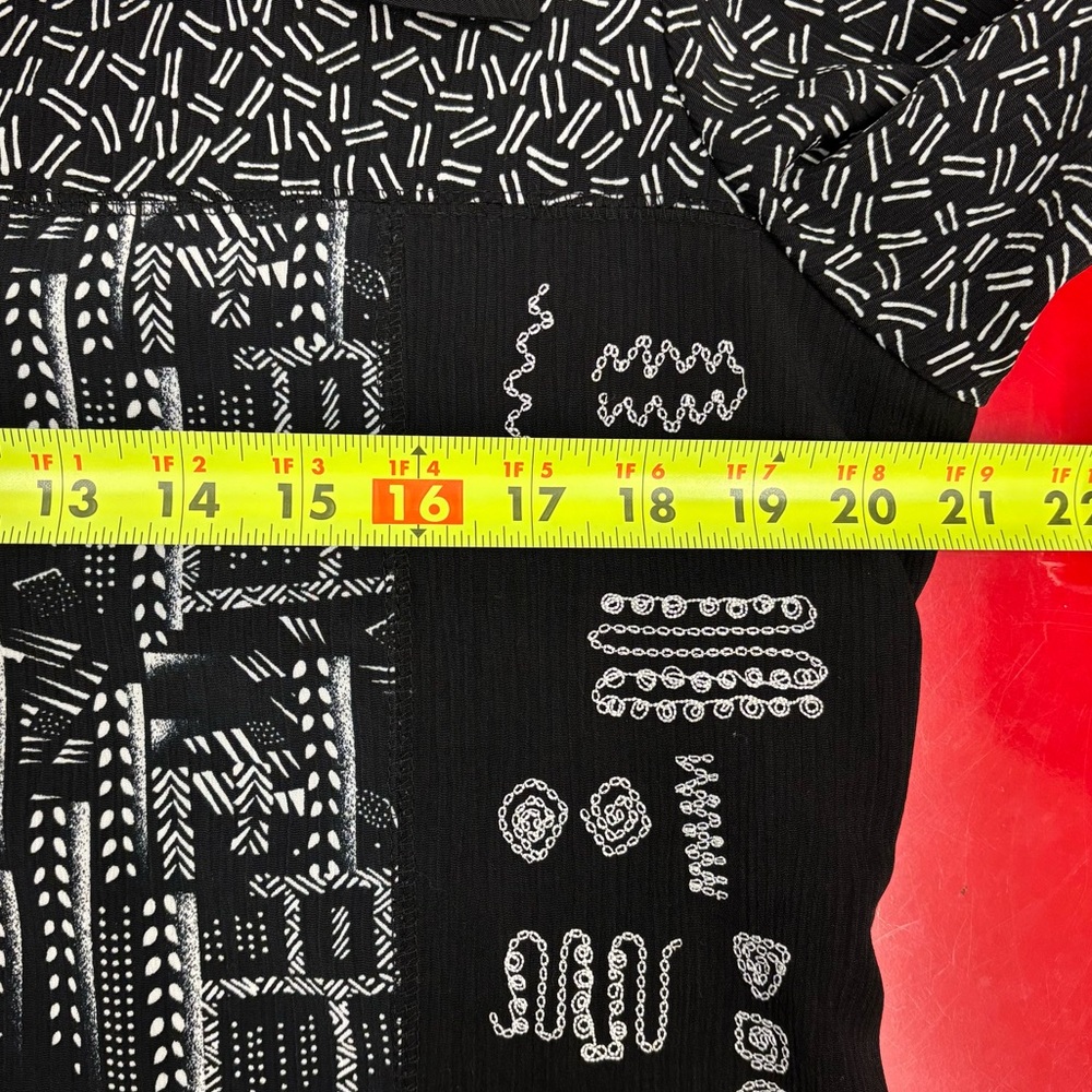B&W funky patchwork button down, 10P - Picture 10 of 12